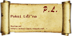 Poksi Léna névjegykártya
